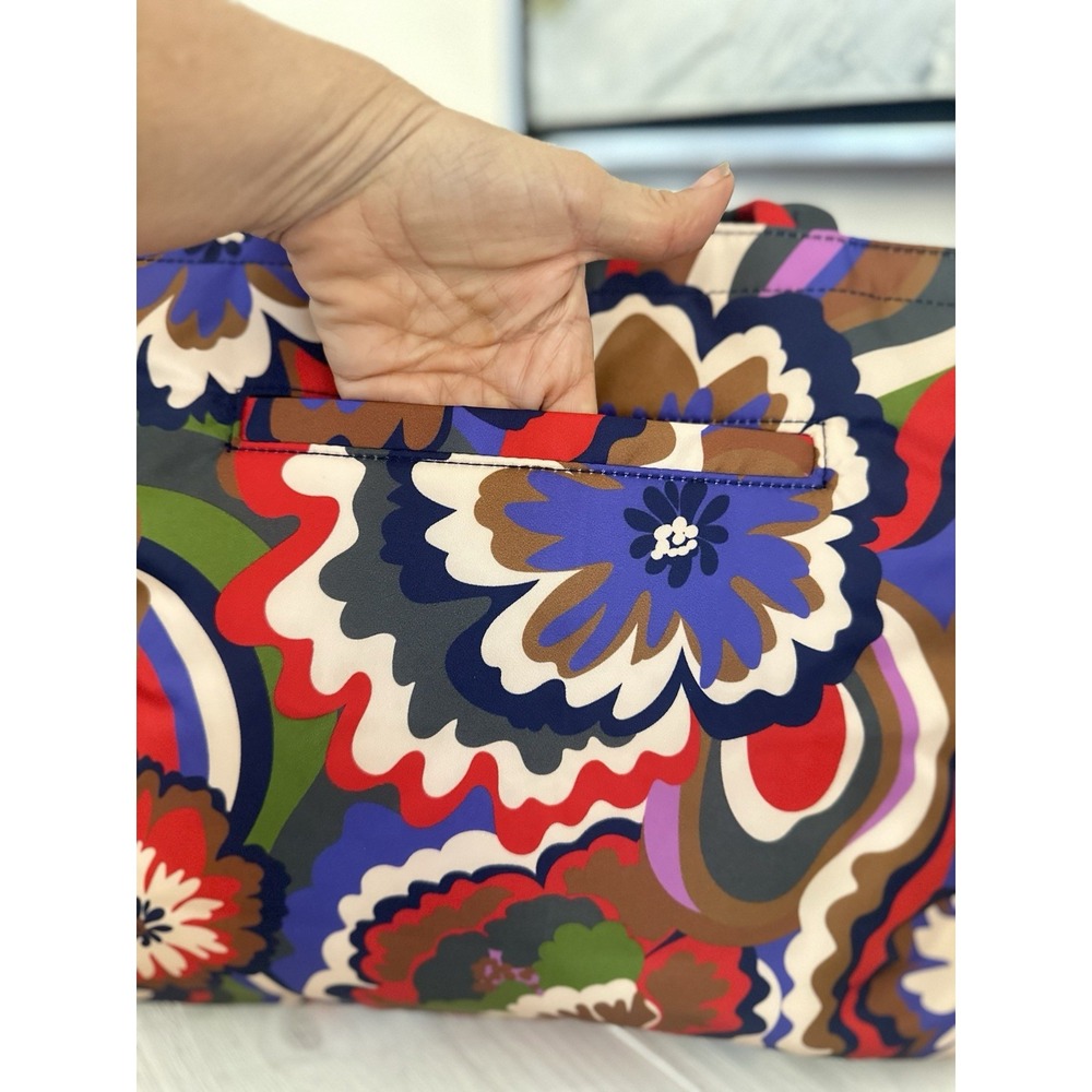 Vera Bradley Hathaway Tote Bag Nylon Large Bassanova Bold Vibrant Carried Once! - Picture 4 of 12